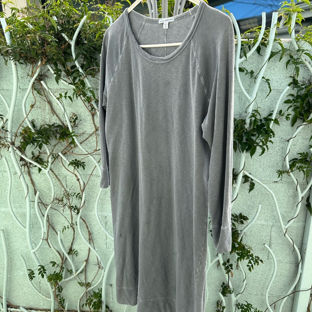 James Perse Gray Long Sleeve Dress
